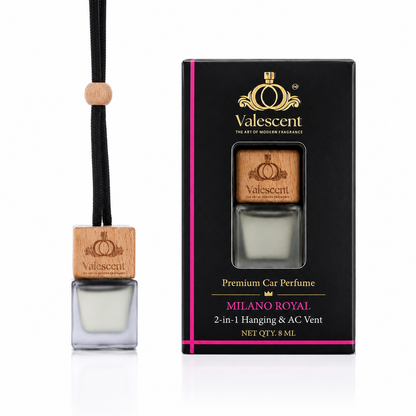 Valescent Milano Royal Premium Car Perfume | 2-in-1 Hanging & AC Vent | Long Lasting Luxury Fragrance | 8ML