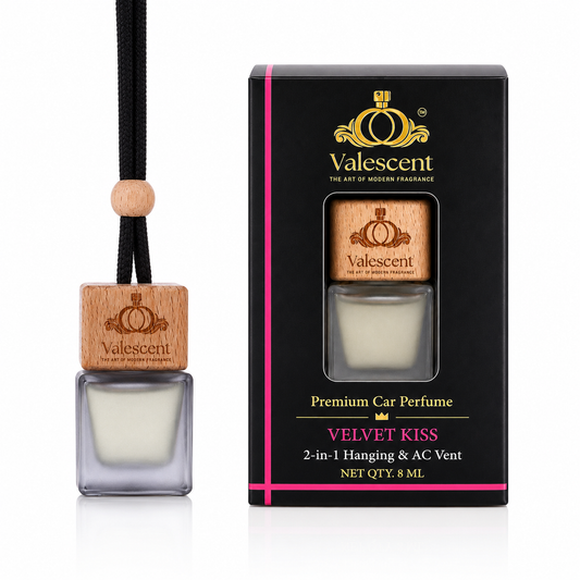 Valescent Velvet Kiss Premium Car Perfume | 2-in-1 Hanging & AC Vent | Luxury Long Lasting Fragrance | 8ML