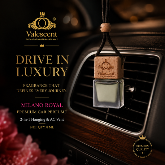 Valescent Milano Royal Premium Car Perfume | 2-in-1 Hanging & AC Vent | Long Lasting Luxury Fragrance | 8ML